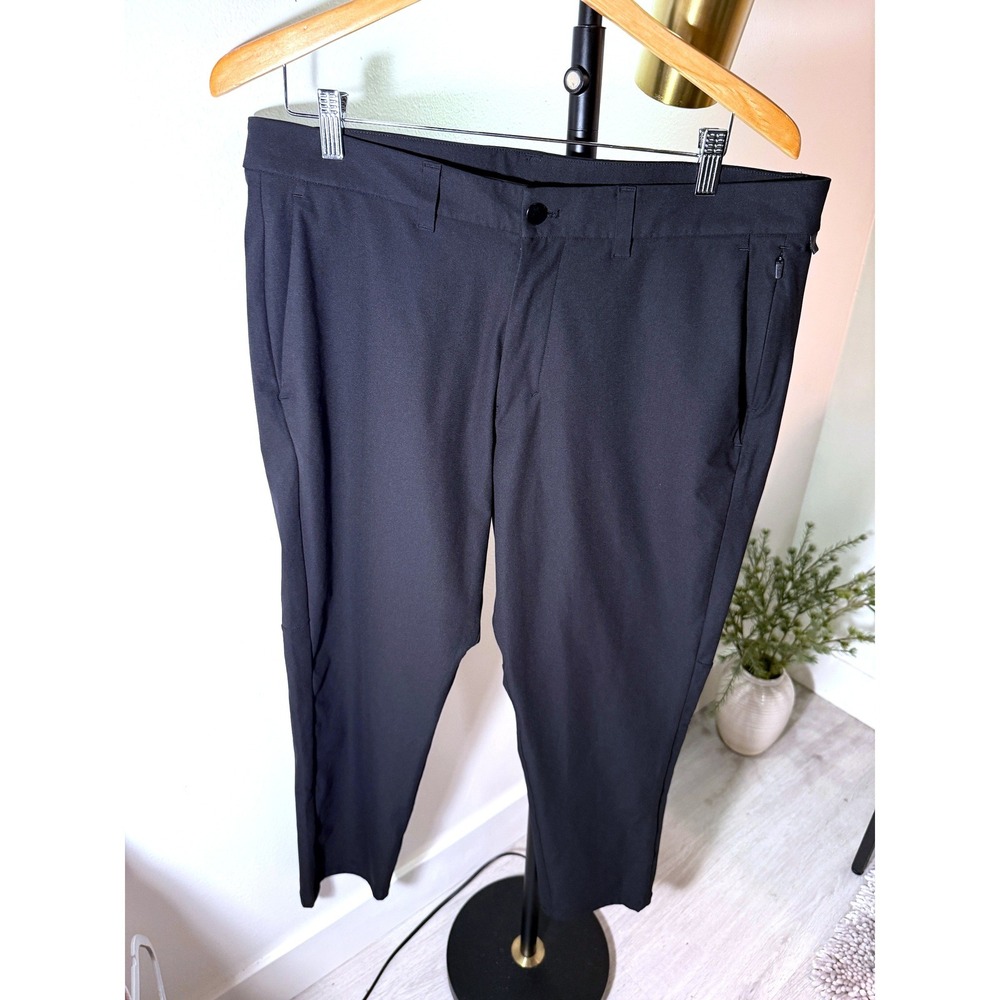Lululemon black Commission Slim Fit Pant Black Warpstreme Mens 36 LM5AFOS